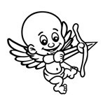 Samolepka malý andílek na auto a motorku, tuning nálepka (22628)