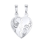 Partnerský stříbrný přívesek srdce Aileen
