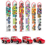 DŘEVO Baby autíčka set 4ks v tubě 6 druhů *DŘEVĚNÉ HRAČKY*