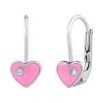 Srdíčka - stříbrné náušnice 14mm