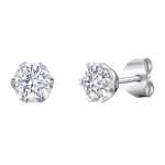 Stříbrné náušnice s pravým čirým topazem 6 mm