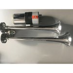 Fanfára chromová do auta na 12V s kompresorem 2x trubka 42 a 36cm