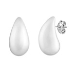 Stříbrné náušnice kapky Sperancie s přírodním bílým achátem 20 x 10 mm