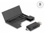 Delock Čtečka karet USB 5 Gbps, USB Type-C™, Typ-A na paměťové karty SD a Micro SD s praktickým pouzdrem na paměťové ka