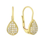 Zlaté náušnice kapka se zirkony