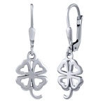 Stříbrné visací náušnice čtyřlístek