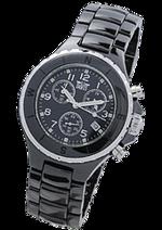 Dámské hodinky Ceramic White – barevná kombinace černé keramické / černý ciferník / černý řemínek