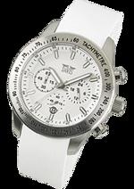 Dámské hodinky Steward N – barevná kombinace chromová nerez ocel / bílý ciferník / bílý řemínek