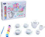 Čajový dětský servis kreativní set s barvičkami malování na porcelán