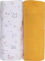 BUBABA Mušelínové pleny 2ks žlutá