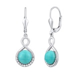 Stříbrné náušnice visací s přírodním Tyrkysem