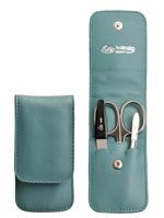 Erbe Solingen Cestovní manikúra v koženém pouzdře 9203 tyrkysová - nůžky Solingen