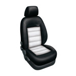 Autopotahy na Volkswagen Transporter T5, 8 míst, od r. 2003 - 2015, kožené Authentic Leather, Barva Leather  černá/bílá 3187 Autopotah Automega na Volkswagen Transporter T5, 8 míst, od r. 2003 - 2015, kožené Authentic Leather