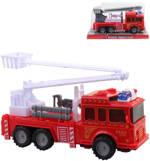 Auto hasičské požární vozidlo s žebříkem hasiči plast