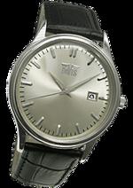 Pánské hodinky Ambassador – barevná kombinace nerez ocel / bílý ciferník / černý řemínek