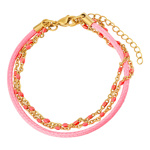 Pozlacený náramek Nona z chirurgické oceli - růžový