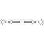 TOOLCRAFT 136620 napínák hák-hák M10 ocel galvanizováno zinkem DIN 1480 1 ks