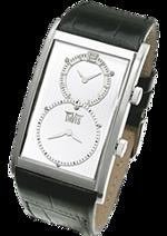 Pánské hodinky Dual Timer Watch – barevná kombinace lesklá nerez ocel / černý ciferník / černý řemínek