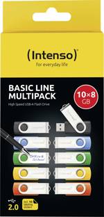 Intenso USB-Stick 10er Pack Basic Line 10 x 8 GB USB flash disk 8 GB žlutá, zelená, modrá, oranžová, černá 3503561 USB 2.0