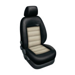 Autopotahy na Volkswagen Transporter T5, 8 míst, od r. 2003 - 2015, kožené Authentic Leather, Barva Leather  černá/béžová 3187 Autopotah Automega na Volkswagen Transporter T5, 8 míst, od r. 2003 - 2015, kožené Authentic Leather