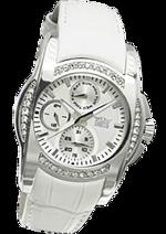 Dámské hodinky Alisea – barevná kombinace lesklá nerez ocel / bílý ciferník / bílý řemínek