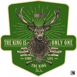 Samolepka Jelen Král - zelená