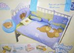 * Souprava do postýlky modrožlutá 6ti dílná / pro miminika