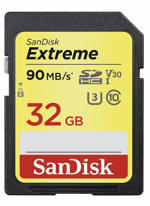 SanDisk SDHC Extreme 32GB 90 MB/s Class 10 UHS-I U3 V30 (173355)