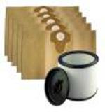 6ks Sada omývatelný filtr pro PARKSIDE PNTS 1300,1400,1500 s víkem a sáčky papírové 30L objem