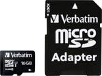 Verbatim MICRO SDHC 16GB CL 10 ADAP paměťová karta microSDHC 16 GB Class 10 vč. SD adaptéru