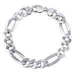 Pánský stříbrný náramek Figaro 12,5 mm