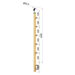 Dřevěný schodišťový sloupek - boční kotvení, 5 prutů vnitřní, EDB-BHZ5-2