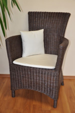 Hnědé křeslo Pluto s bílým polstrem