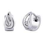 Stříbrné náušnice kruhy LUNA se zirkony