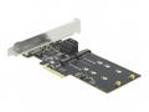 Delock 3 port SATA and 2 slot M.2 Key B PCI Express x4 Card - Low Profile Form Factor - Řadič úložiště - M.2 - M.2 Card, SATA 6Gb, s - nízký profil - PCIe 3.0 x4