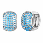 Stříbrné náušnice kruhy AMYTIS s modrými zirkony