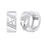 Stříbrné náušnice kruhy INFINITY se zirkony