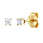 Diamantová náušnice (0,01 ct) Prudence ve žlutém zlatě na jedno ucho
