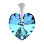 Stříbrný přívěsek SRDCE 14mm se Swarovski® Crystals - Bermuda Blue