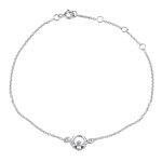 CLADDAGH stříbrný řetízek na nohu 22-26 cm