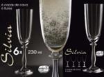 Sklenice Silvia flétna na sekt 6 ks (220 ml)