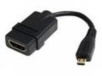 StarTech.com 5in High Speed HDMI Adapter Cable - HDMI to HDMI Micro - F, M - 5 inch Micro HDMI Adapter - HDMI Female to Micro HDMI Male (HDADFM5IN) - HDMI adaptér - HDMI se zdířkami (female) do 19 pin micro HDMI Type D s piny (male) - 1.2 cm - odstíněný - černá - pro P, N: HDMM30CM