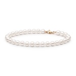 Bílý perlový náramek Elleth se zapínáním z růžového zlata