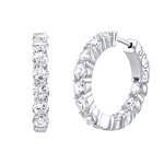 Luxusní stříbrné náušnice kruhy se zirkony