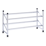 Botník se 2 policemi, pochromovaný kov 13122