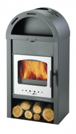 Kamna krbová VAASA PLUS III antracit, dvířka stříbrná