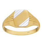 Zlatý pečetní prsten Valeron ze žlutého a bílého zlata