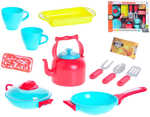 Nádobí dětské barevný kuchyňský set 13ks s nástroji plast v krabici