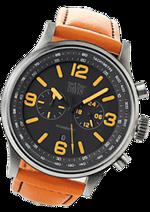 Pánské hodinky Aviamatic Sub 2 – barevná kombinace broušená nerez ocel / černý ciferník / oranžový řemínek