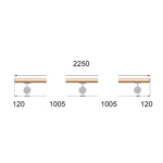 Dřevěné madlo na schodiště 2,25m, EDB-M225-D